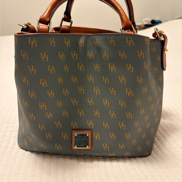 Dooney & Bourke Handbags - Dooney & Bourke Gray and Brown Shoulder Bag
